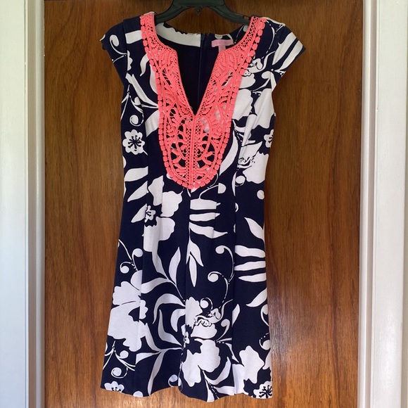 Lilly Pulitzer BRIELLA BRIGHT NAVY Johnny B Fit & Flare DRESS - Picture 8 of 14
